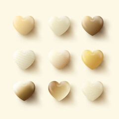 Obraz premium Happy Valentine's Day. Background with Realistic Hearts.