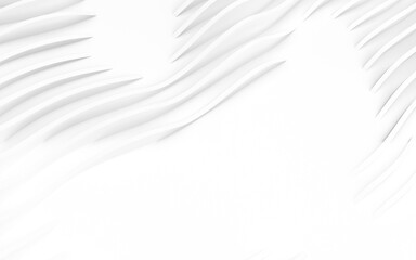 Abstract Curved Shapes. White Circular Background.