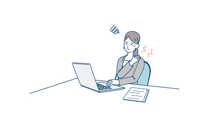 肩こり　肩がこる　女性　OL　会社員