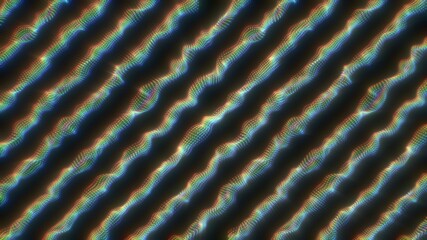 Diagonal Glowing Rainbow Wave Stripe Line Undulating Particles Flow - Abstract Background Texture