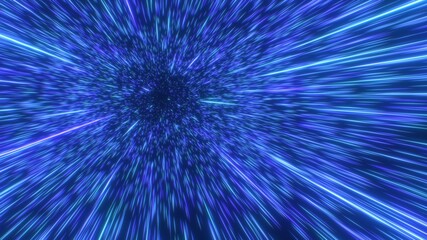 Infinite Neon Laser Beams Fly by at Speed of Light in Outer Space - Abstract Background Texture