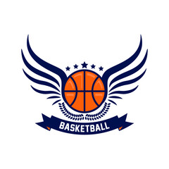 Illustration of modern basketball league logo 