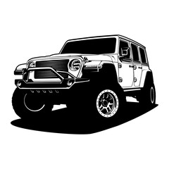 Black And White Car Illustration