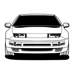 Black And White Car Illustration
