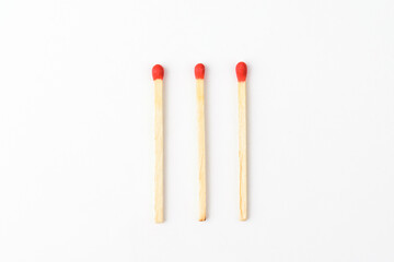 Matchstick on a white background