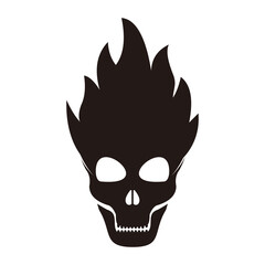 fire skull icon vector illustration sign