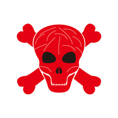 skull red icon vector illustration sign