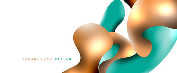 Bubbles abstract background. Liquid splashes on white vector template