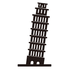Leaning Tower of Pisa vector icon illustration symbol