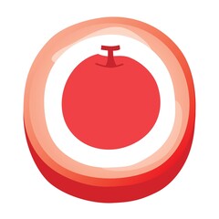 赤いリンゴの絵の丸いキャンディー