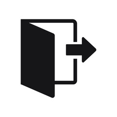 Door exit with arrow to the right. Eps10 vector illustration.