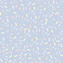 Seamless geometric pattern. Rounded shapes, confetti style. Pastel color. For textiles, design and decoration. Vector illustration. Flat 