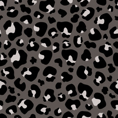 Seamless pattern gray Leopard print . Leopard background vector illustration