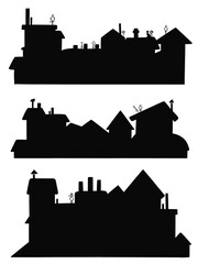Fototapeta premium City silhouette. Background, town. symbol. icon. illustration