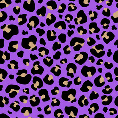 Seamless pattern purple Leopard print . Leopard background vector illustration