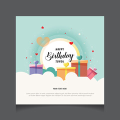 Happy birthday greeting card Vector design