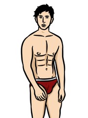 Naklejka premium cartoon cute man on white background