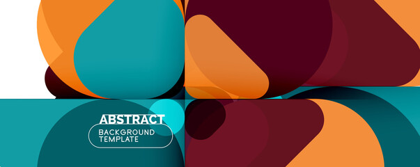 Modern geometric round shapes and dynamic lines, abstract background. Vector illustration for placards, brochures, posters and banners