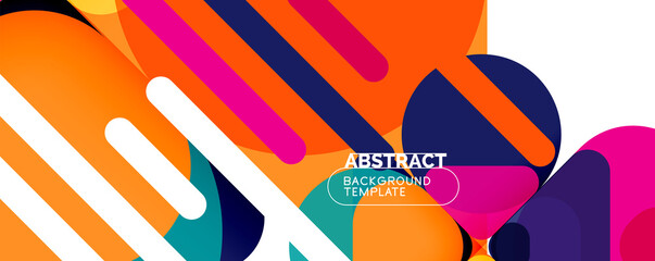 Modern geometric round shapes and dynamic lines, abstract background. Vector illustration for placards, brochures, posters and banners