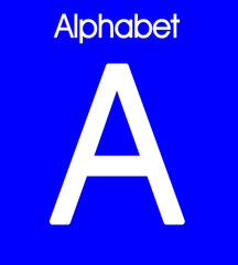 alphabet A with purple background