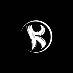 black and white letter K logo 