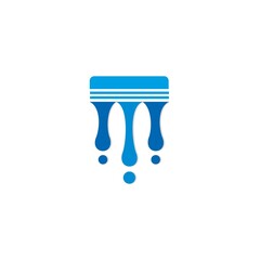 blue paint brush letter logo T&M