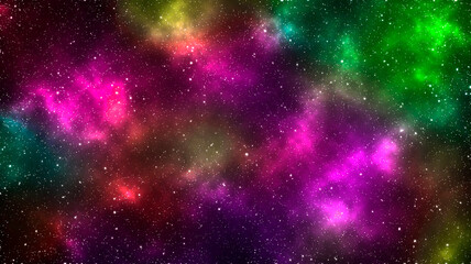 Colorful galaxy background with gas and stars