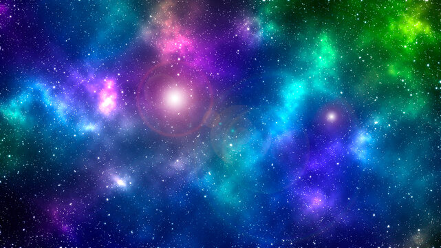Beautiful space background with gas and stars © Александр Ковалёв