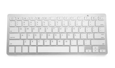 Modern computer keyboard on light background