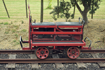 Fototapeta na wymiar View of railway motor trolley at Glenbrook Vintage Railway