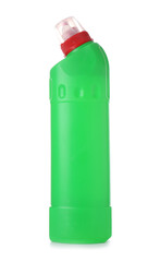 Bottle with detergent on white background