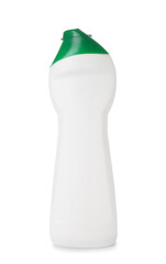 Bottle with detergent on white background