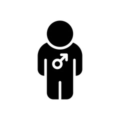 gender male icon in solid style isolated on white background. EPS 10