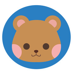 Obraz premium かわいい 動物 アイコン くま 