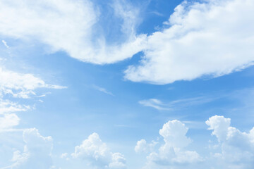 Naklejka na ściany i meble Blue sky with tiny clouds.