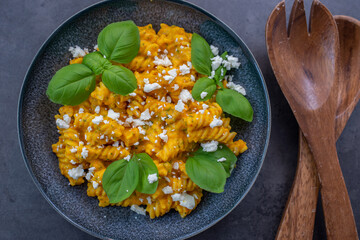 Creamy roasted pumpkin penne pasta 