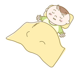 昼寝をする赤ちゃんのイラスト