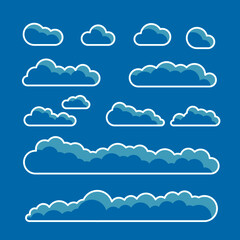 Set of Clouds. Simple and modern.