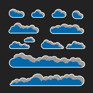 Set of Clouds. Simple and modern.