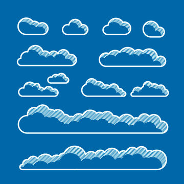 Set of Clouds. Simple and modern.