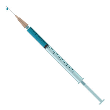 An insulin syringe is a special device that allows you to quickly, safely and painlessly inject the necessary doses of insulin yourself. Vector image isolated on a white background for design and web.