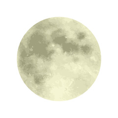 Illustration material of the moon (vector, white background, cut out)
