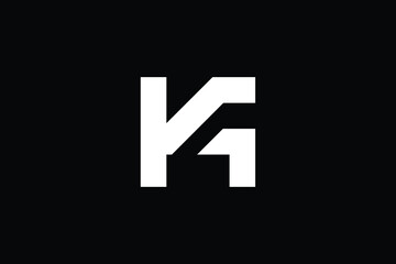 GK logo letter design on luxury background. KG logo monogram initials letter concept. GK icon logo design. KG elegant and Professional letter icon design on black background. K G GK KG