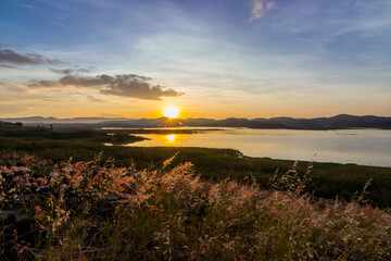 Sunrise with clouds in the morning.