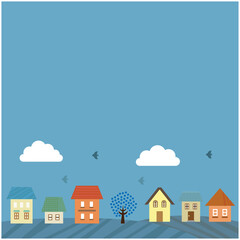 町並み　家のイラスト