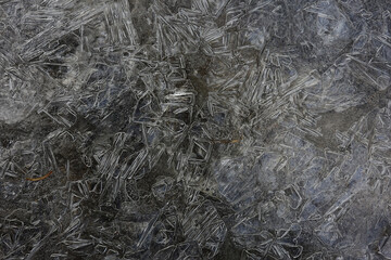 texture ice cracks, white ice crystals, winter frost background