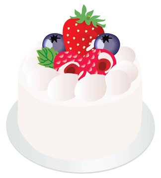recommend clip art: 丸い生クリームのショートケーキ