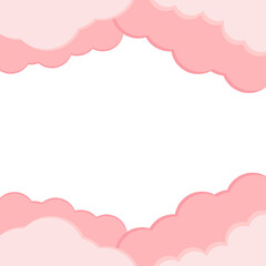 Background for the day of love, valentine's day, birthday party, wedding anniversary party, sky full of clouds, red pink heart, beautiful decoration, vector cartoon illustration.