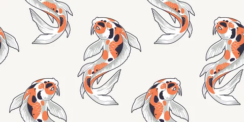 Seamless, Muster, Mit, Koi, Fish © Vecster