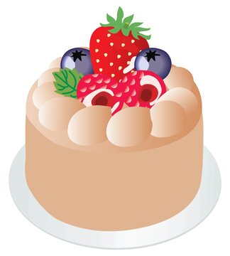 recommend clip art: 丸い生チョコのショートケーキ